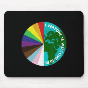 Tapis De Souris Tout Le Monde Est Bienvenue Ici Lgbtq Ally Droits