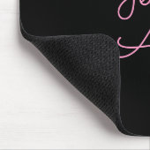 Tapis De Souris Tout nom | Script rose modifiable Cool sur noir (Coin)