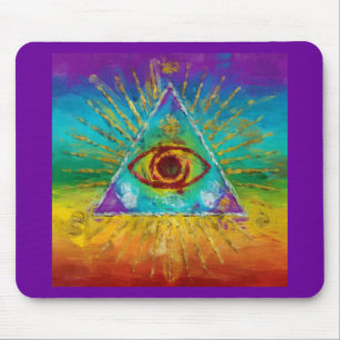 Tapis De Souris Tout Voir L'Oeil De Dieu - Art abstrait