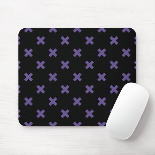 Tapis De Souris Traces croisées ultra violettes sur noir (Avec souris)