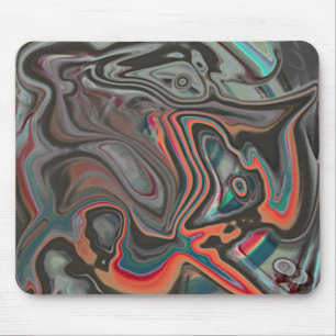 Tapis De Souris traces de gris, corail vivant et cyan