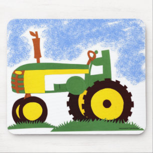 Tapis De Souris Tracteur sous le ciel bleu
