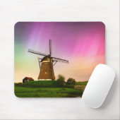 Tapis De Souris Traditional windmill under the Northern Lights (Avec souris)