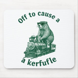Tapis De Souris Train à vapeur de la marmotte marmotte part pour c