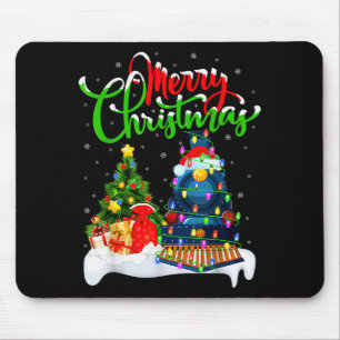 Tapis De Souris Train drôle amateur de Noël Éclairage Santa Train