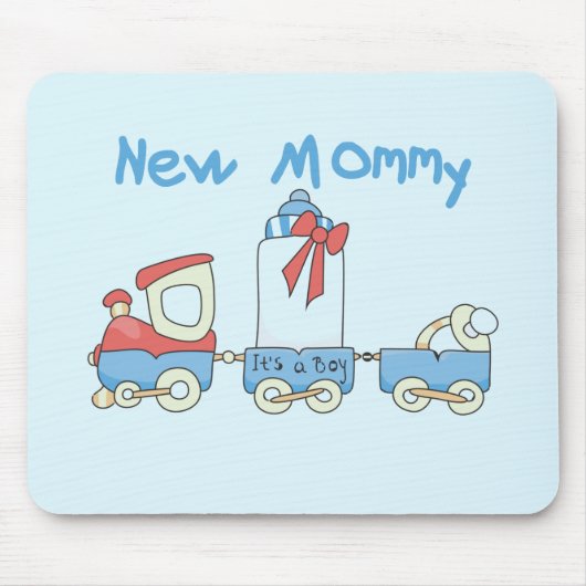 Tapis De Souris Train New Mommy of Boy tshirts et cadeaux (Devant)