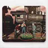 Tapis De Souris Train Yard Flower Garden par Stevan Dohanos (Devant)