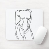 Tapis De Souris trait minimal du corps de la femme (Avec souris)