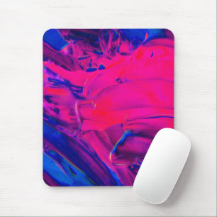 Tapis De Souris Traits de pinceau peints en violet et rose