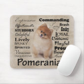 Tapis De Souris Traits Mousepad de Pomeranian (Avec souris)
