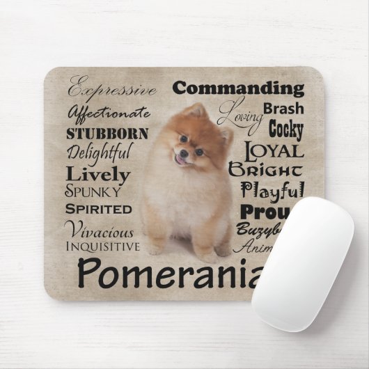 Tapis De Souris Traits Mousepad de Pomeranian (Avec souris)