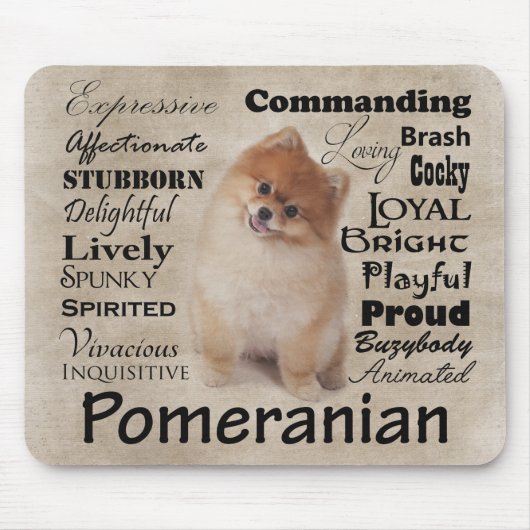 Tapis De Souris Traits Mousepad de Pomeranian (Devant)