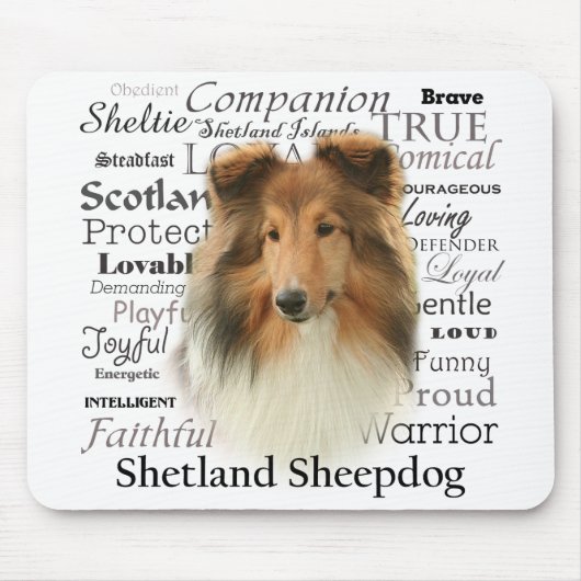 Tapis De Souris Traits Mousepad de Sheltie (Devant)