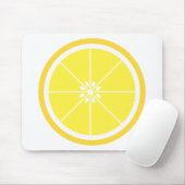 Tapis De Souris Tranche de citron jaune (Avec souris)