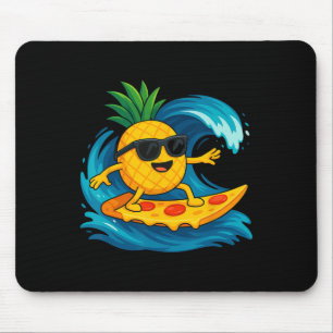 Tapis De Souris Tranche de pizza à la surfing ananas drôle été tro