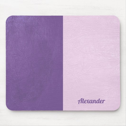 Tapis De Souris Tranche de texture en faux cuir violet et rose (Devant)