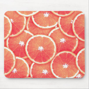 Tapis De Souris Tranches de pamplemousse rose