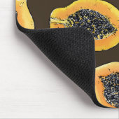 Tapis De Souris Tranches de Papaya sur brun foncé (Coin)