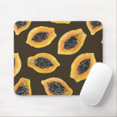 Tapis De Souris Tranches de Papaya sur brun foncé (Avec souris)