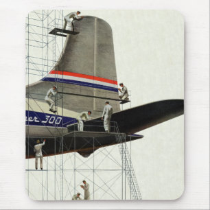 Tapis De Souris Transport Vintage, Maintenance d'Avion