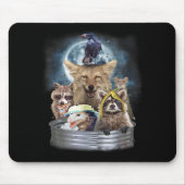 Tapis De Souris Trash Animaux hurler à la Lune Funny Team Trash (Devant)