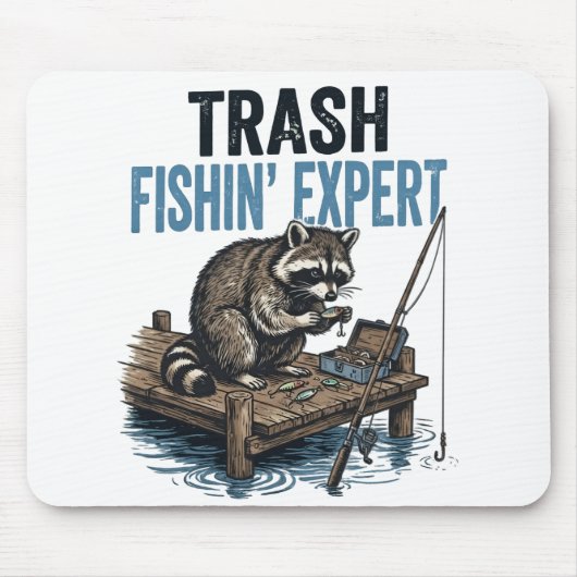 Tapis De Souris Trash Fishin' Expert Raccoon (Devant)