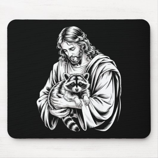 Tapis De Souris Trash Panda Jesus Raccoon Trashed Racoon Animal Ra (Devant)