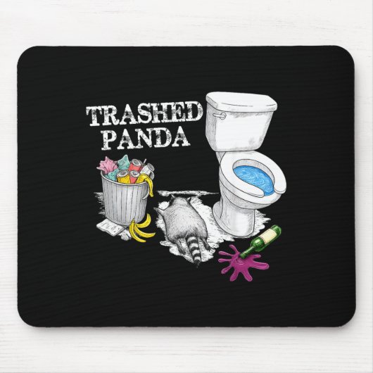 Tapis De Souris Trashed Panda Drunk Racoon Party Animal Meme Funny (Devant)