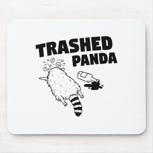Tapis De Souris Trashed Panda, Funny Drunk Raccoon, Funny Trash Pa (Devant)