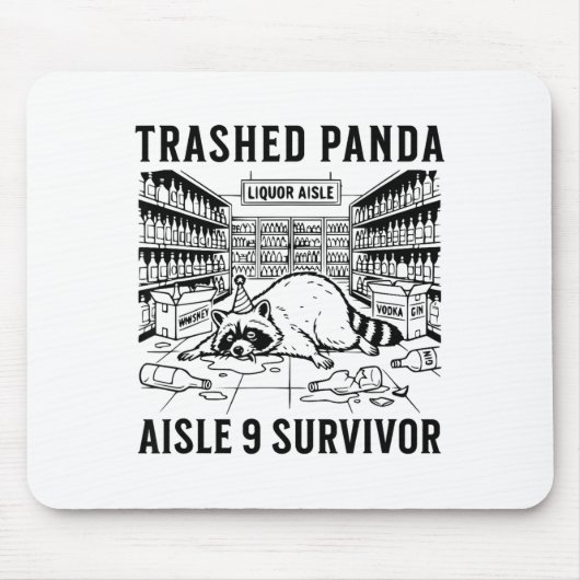 Tapis De Souris Trashed Panda Liquore Funny Hangover Crazy Drunk R (Devant)