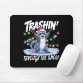 Tapis De Souris Trashin' Through The Snow Funny Christmas Raccoon (Avec souris)