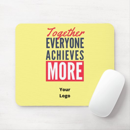 Tapis De Souris Travail d'équipe de logo d'entreprise personnalisé (Avec souris)