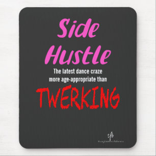 Tapis De Souris Travail secondaire ou Twerk Texte Rose Néon
