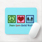 Tapis De Souris Travail social d'amour de paix (Avec souris)