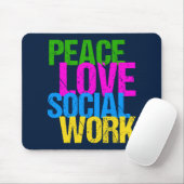 Tapis De Souris Travail social d'amour de paix (Avec souris)
