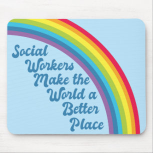 Tapis De Souris Travail social inspirant Arc-en-ciel