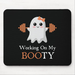 Tapis De Souris Travailler Mon Gros Boo-Ty Funny Halloween Gym Gho