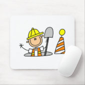 Tapis De Souris Travailleur de la construction en trou d'homme (Avec souris)
