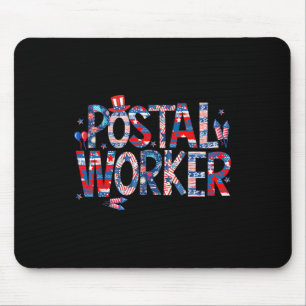 Tapis De Souris Travailleur Postal Américain Drapeau États-Unis Fa