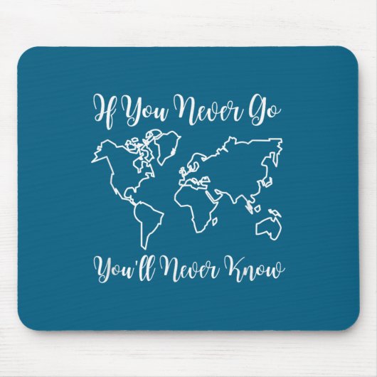 Tapis De Souris Travel - If You Never Go, You'll Never Know  (Devant)