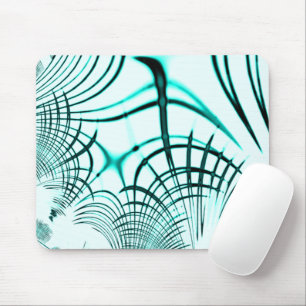Tapis De Souris Traversée cyan des traces courbées sur arrière - p