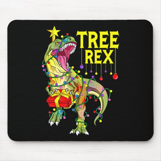 Tapis De Souris Tree Rex ! Paléontologue de Noël drôle (Devant)