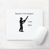 Tapis De Souris Tree Surgeon Arborist at work present Chainsaw (Avec souris)