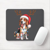 Tapis De Souris Treeing Walker Coonhound Dog Christmas Lights Sant (Avec souris)