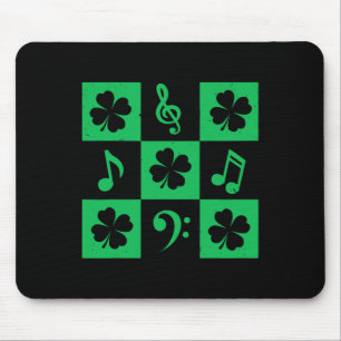 Tapis De Souris Trèfle de note de musique St Patricks Day Musicien