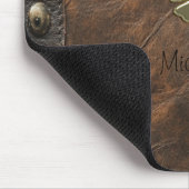 Tapis De Souris Trèfle doré Saint-Patrick, Cuir marron (Coin)