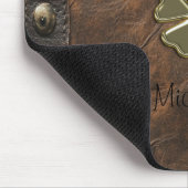 Tapis De Souris Trèfle doré Saint-Patrick, Cuir marron (Coin)