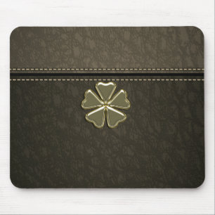 Tapis De Souris Trèfle Fête de la Saint-Patrick, Cuir marron