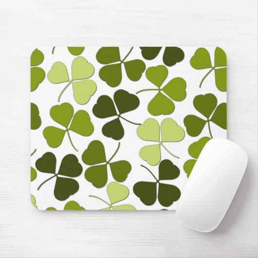 Tapis De Souris Trèfle vert dans une variété de nuances (Avec souris)