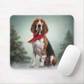 Tapis De Souris Trek Walker Coonhound Dog en Noël de neige (Avec souris)